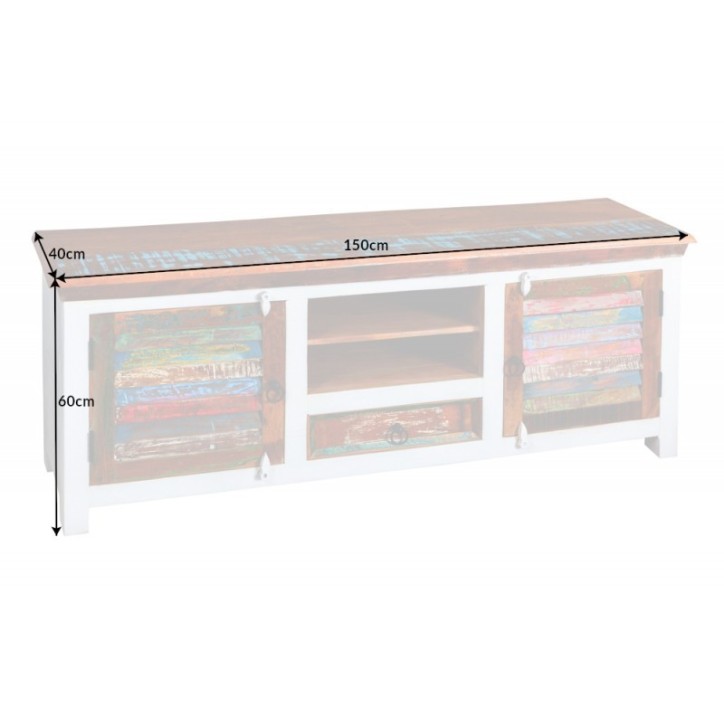 Meuble TV ECO II en bois recyclé et manguier