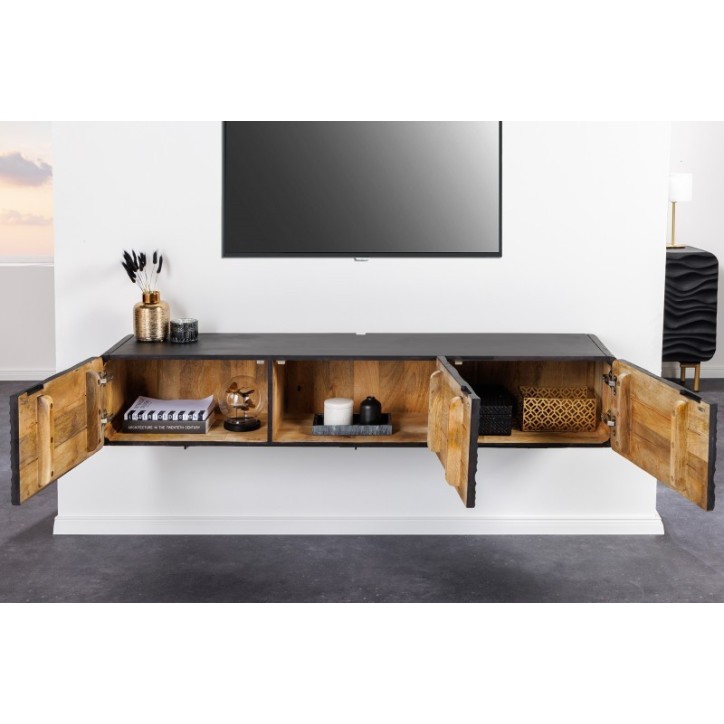 Meuble TV suspendu MAR en bois de manguier