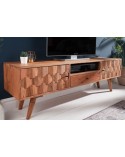 Meuble TV CUBE en bois massif d'acacia