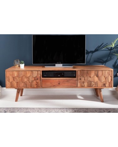 Meuble TV CUBE en bois massif d'acacia