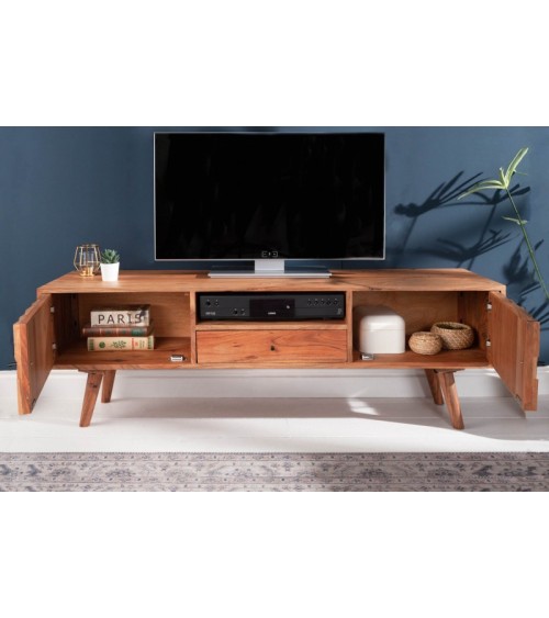 Meuble TV CUBE en bois massif d'acacia