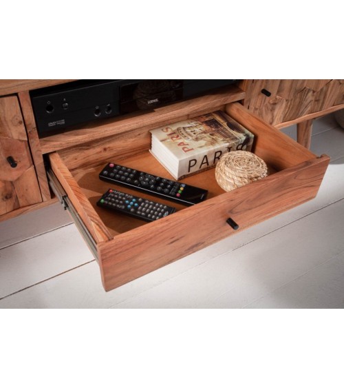 Meuble TV CUBE en bois massif d'acacia