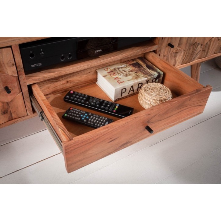 Meuble TV CUBE en bois massif d'acacia
