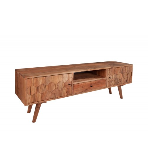 Meuble TV CUBE en bois massif d'acacia