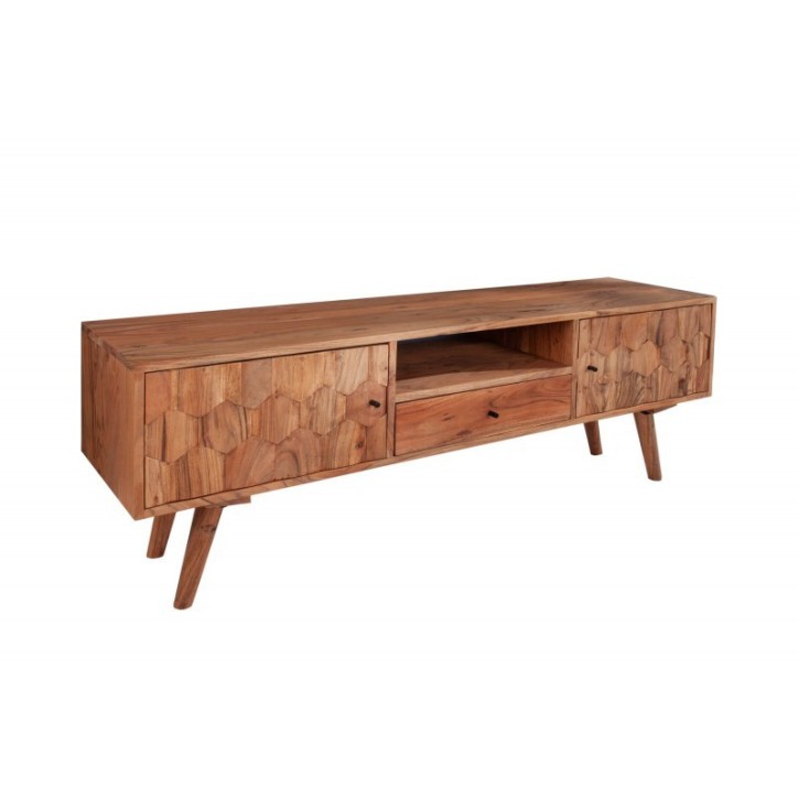 Meuble TV CUBE en bois massif d'acacia
