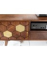 Meuble TV HEXAGONE bois massif d'acacia