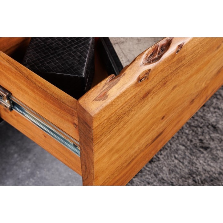 Meuble TV suspendu BRUT en bois d'acacia