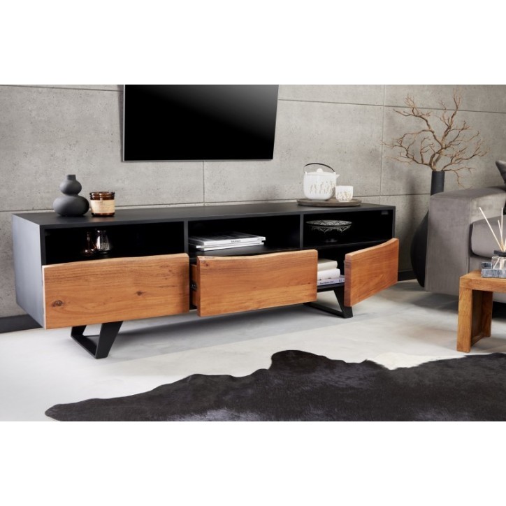 Meuble TV BRUT en bois d'acacia