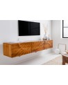 Meuble TV suspendu INFINITY en bois massif de manguier