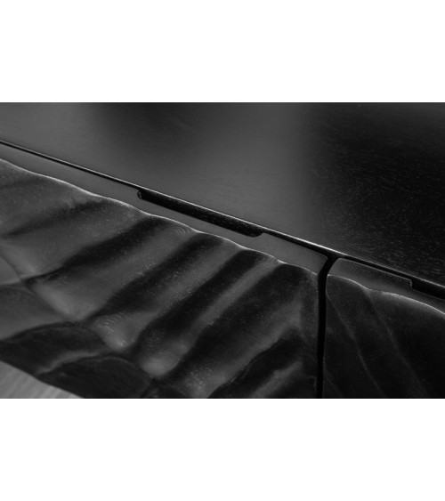 Meuble TV suspendu noir INFINITY en bois massif de manguier