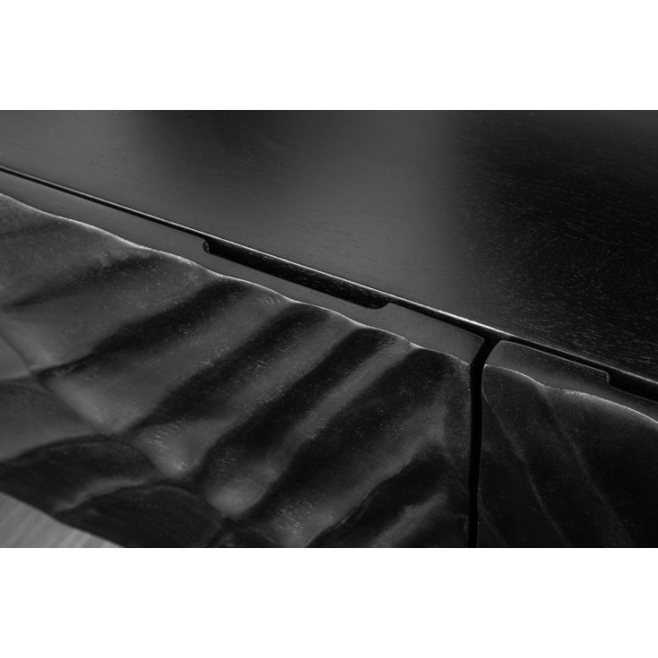 Meuble TV suspendu noir INFINITY en bois massif de manguier