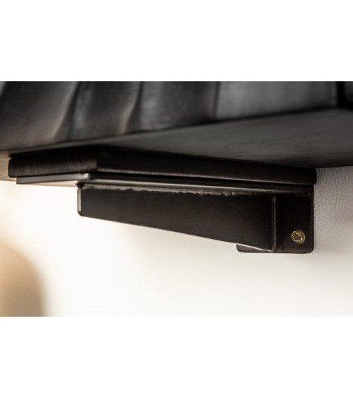 Meuble TV suspendu noir INFINITY en bois massif de manguier