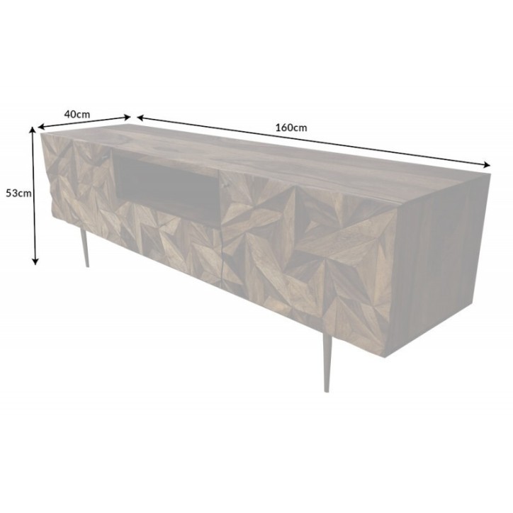 Meuble TV PRISM bois de sheesham