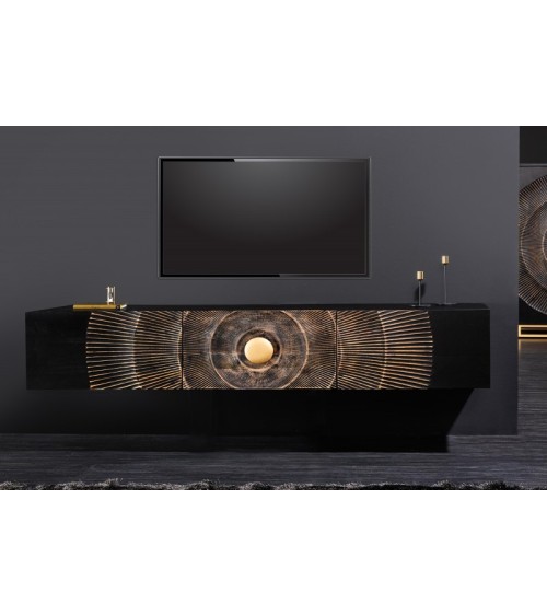 Meuble TV suspendu SUNNY bois massif de manguier