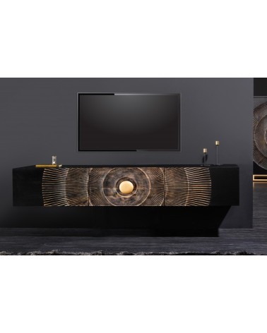 Meuble TV suspendu SUNNY bois massif de manguier