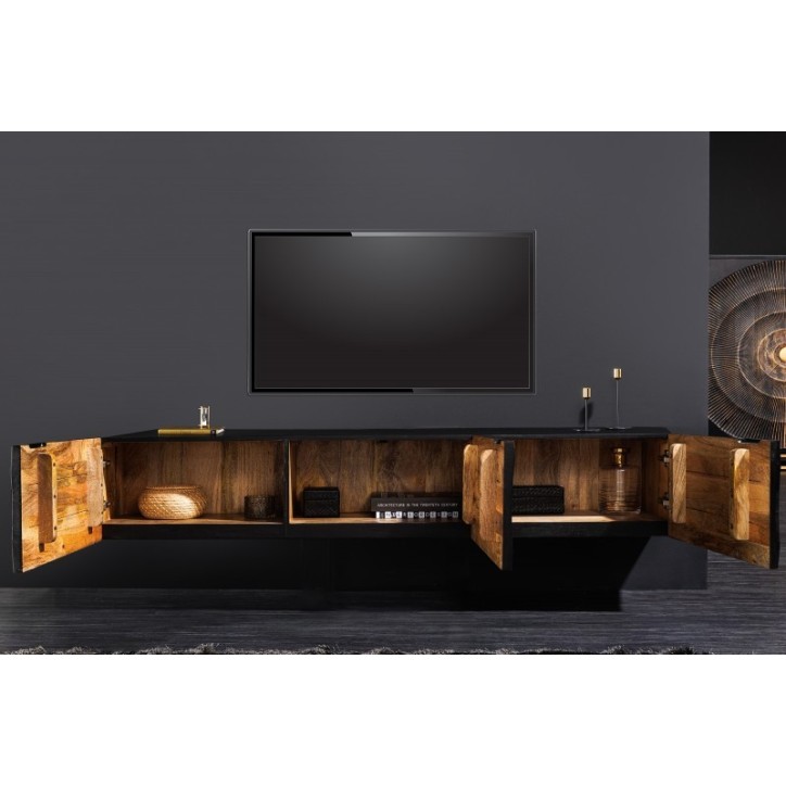 Meuble TV suspendu SUNNY bois massif de manguier