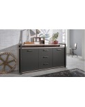 Buffet BROOKS 180cm anthracite et chêne