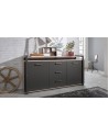 Buffet BROOKS 180cm anthracite et chêne