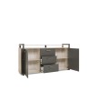 Buffet BROOKS 180cm anthracite et chêne