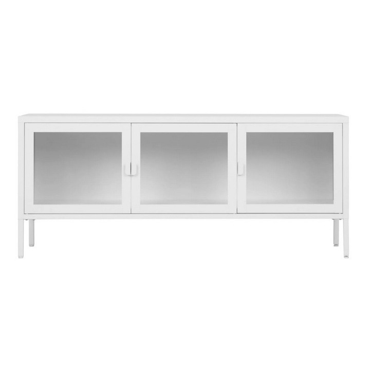 Meuble TV Brisbane blanc 130x40x55 cm