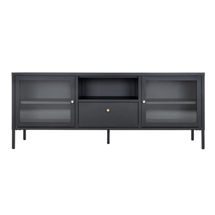 Meuble TV Dalby noir 150x35x60 cm