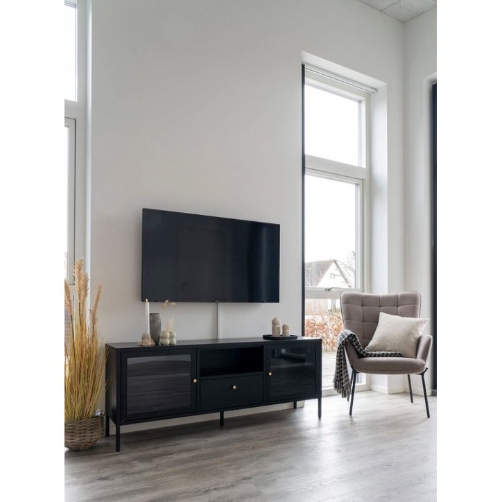 Meuble TV Dalby noir 150x35x60 cm