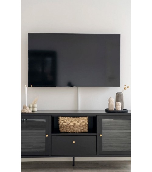Meuble TV Dalby noir 150x35x60 cm
