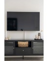 Meuble TV Dalby noir 150x35x60 cm