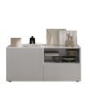 Meuble TV 1 porte, 1 tiroir Rio blanc - 121 x 42 x 57cm