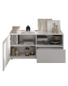 Meuble TV 1 porte, 1 tiroir Rio blanc - 121 x 42 x 57cm