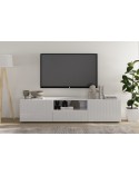 Meuble TV 2 portes, 1 tiroir Rio blanc - 184 x 42 x 42,5cm