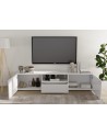 Meuble TV 2 portes, 1 tiroir Rio blanc - 184 x 42 x 42,5cm