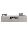 Meuble TV 2 portes, 1 tiroir Rio blanc - 184 x 42 x 42,5cm