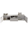 Meuble TV 2 portes, 1 tiroir Rio blanc - 184 x 42 x 42,5cm