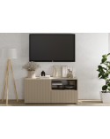 Meuble TV 1 porte, 1 tiroir Rio cashmere - 121 x 42 x 57cm