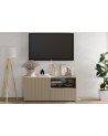 Meuble TV 1 porte, 1 tiroir Rio cashmere - 121 x 42 x 57cm