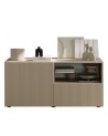 Meuble TV 1 porte, 1 tiroir Rio cashmere - 121 x 42 x 57cm