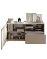 Meuble TV 1 porte, 1 tiroir Rio cashmere - 121 x 42 x 57cm