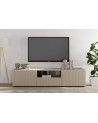 Meuble TV 2 portes, 1 tiroir Rio cashmere - 184 x 42 x 42,5cm