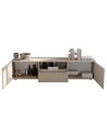 Meuble TV 2 portes, 1 tiroir Rio cashmere - 184 x 42 x 42,5cm