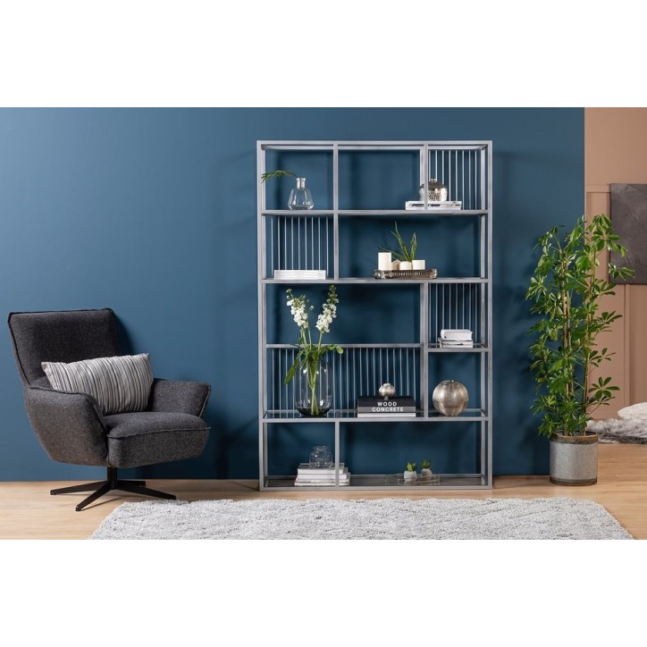 Bibliothèque LOLA 120 CM Argent