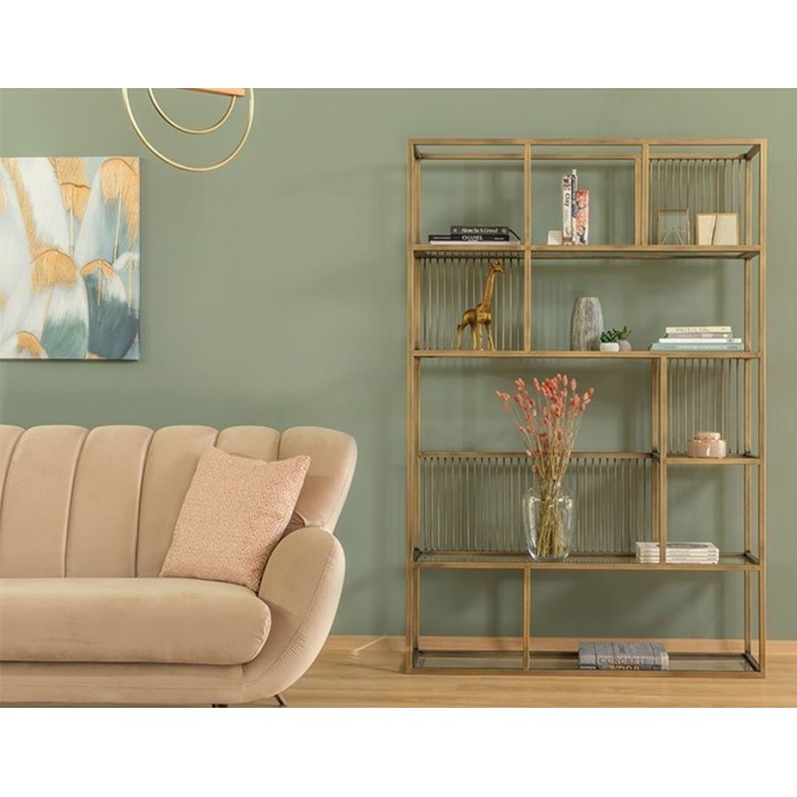 Bibliothèque LOLA 120 CM Laiton Bibliothèque LOLA 120 CM Laiton