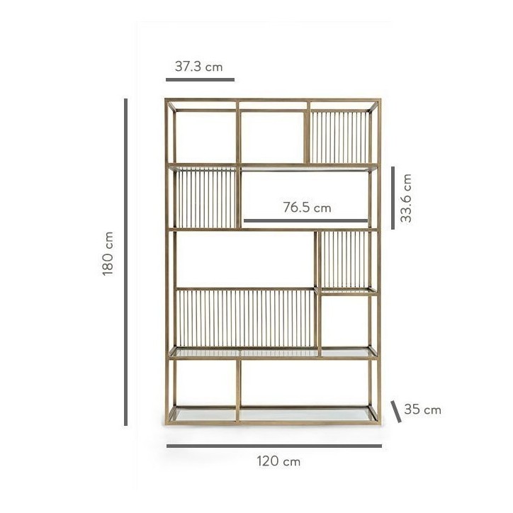 Bibliothèque LOLA 120 CM Laiton Bibliothèque LOLA 120 CM Laiton