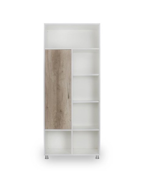 Bibliothèque ALASKA 80 CM blanc et bois