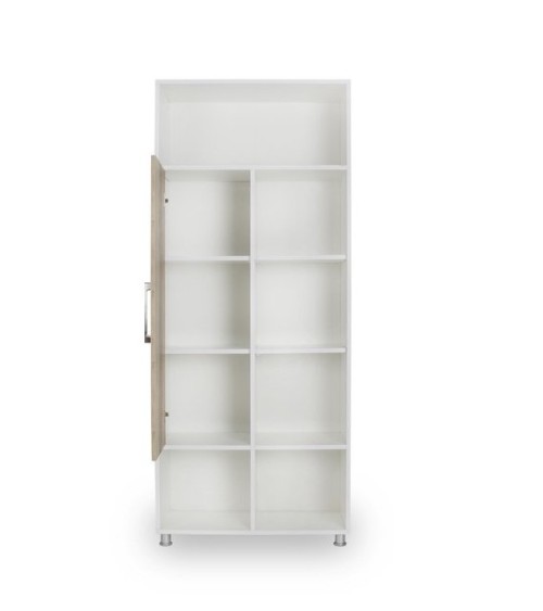 Bibliothèque ALASKA 80 CM blanc et bois