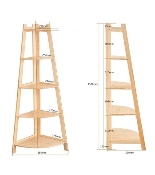 Bibliothèque ANGLE Bois 55 cm
