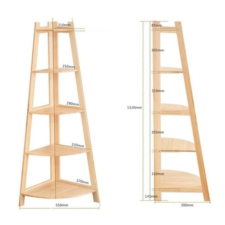 Bibliothèque ANGLE Bois 55 cm