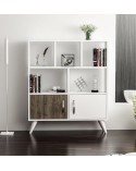 Bibliothèque DUCKY I 90 cm blanc et bois