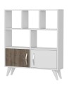 Bibliothèque DUCKY I 90 cm blanc et bois