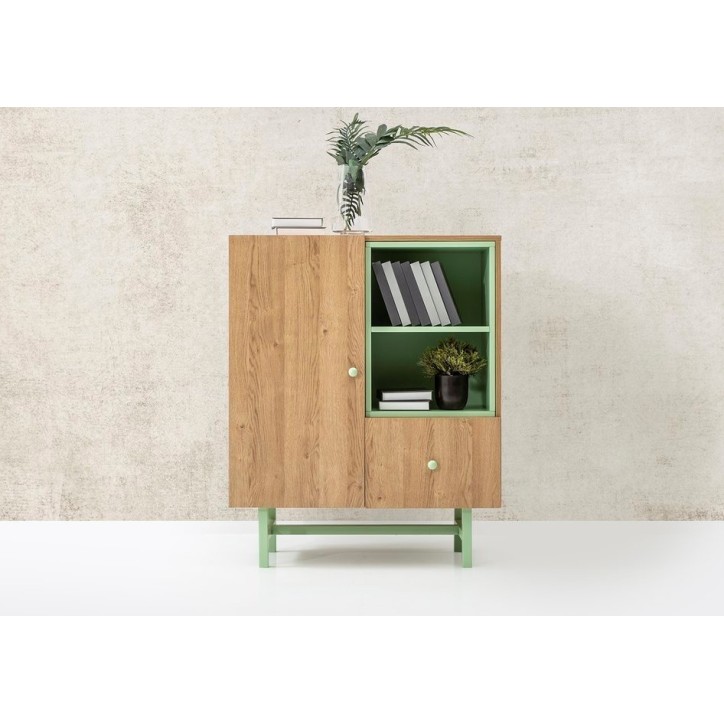 Bibliothèque - armoire AMARA 90 cm bois